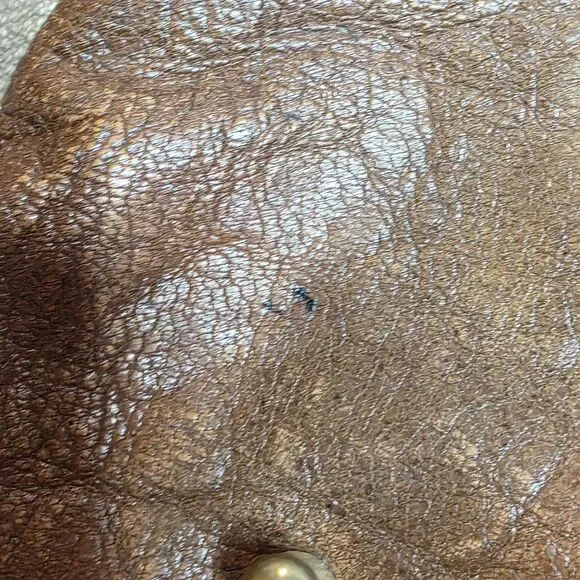 Mona B Collins Tote Bag Distressed Leather Denim Rustic Purse Handbag - Picture 12 of 14